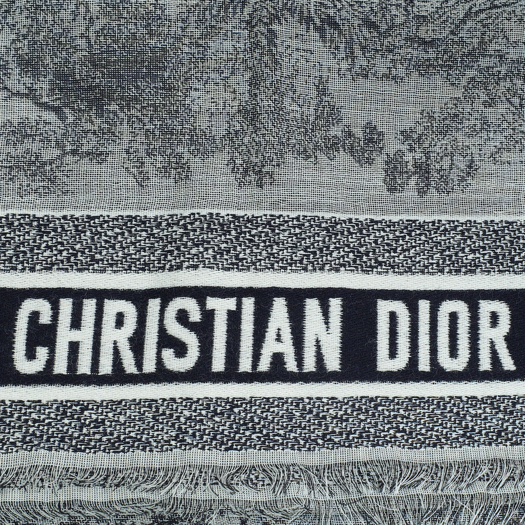 Christian Dior Bicolor Toile de Jouy Shawl