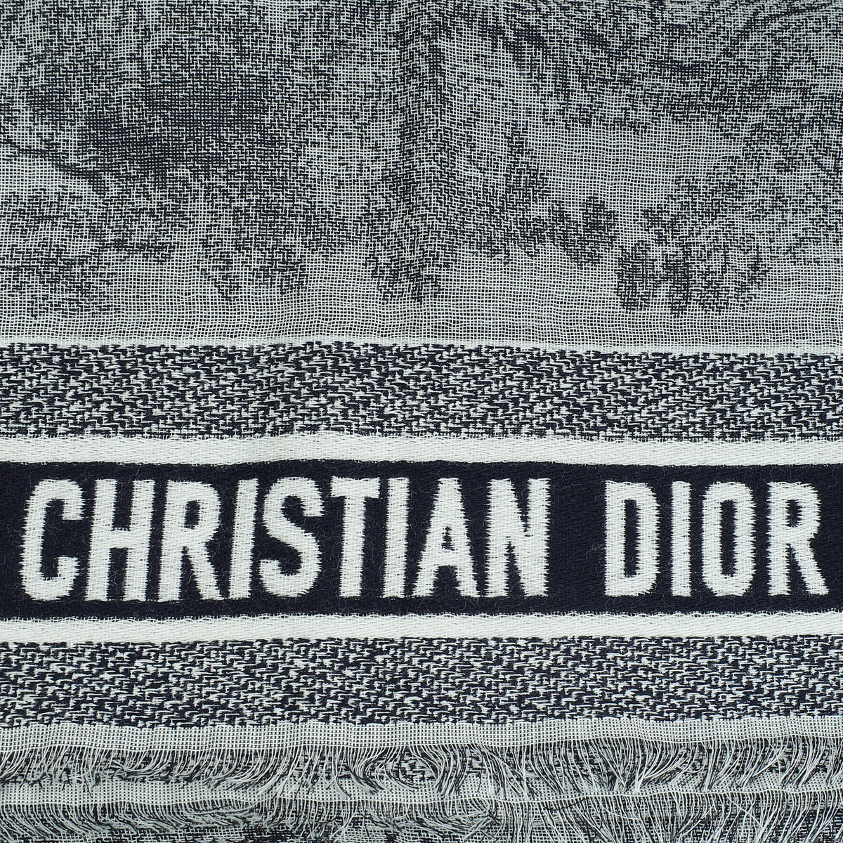 Christian Dior Bicolor Toile de Jouy Shawl