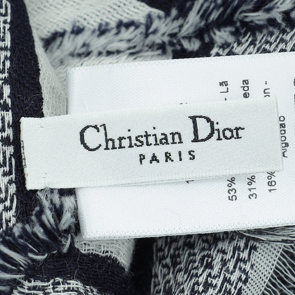 Christian Dior Bicolor Toile de Jouy Shawl