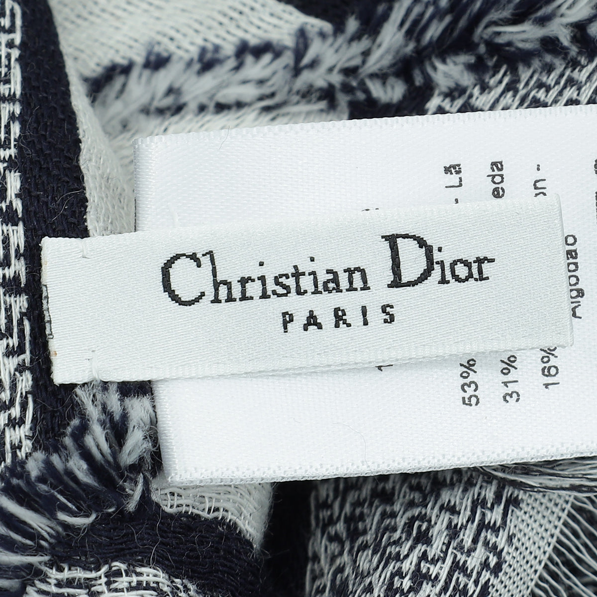 Christian Dior Bicolor Toile de Jouy Shawl