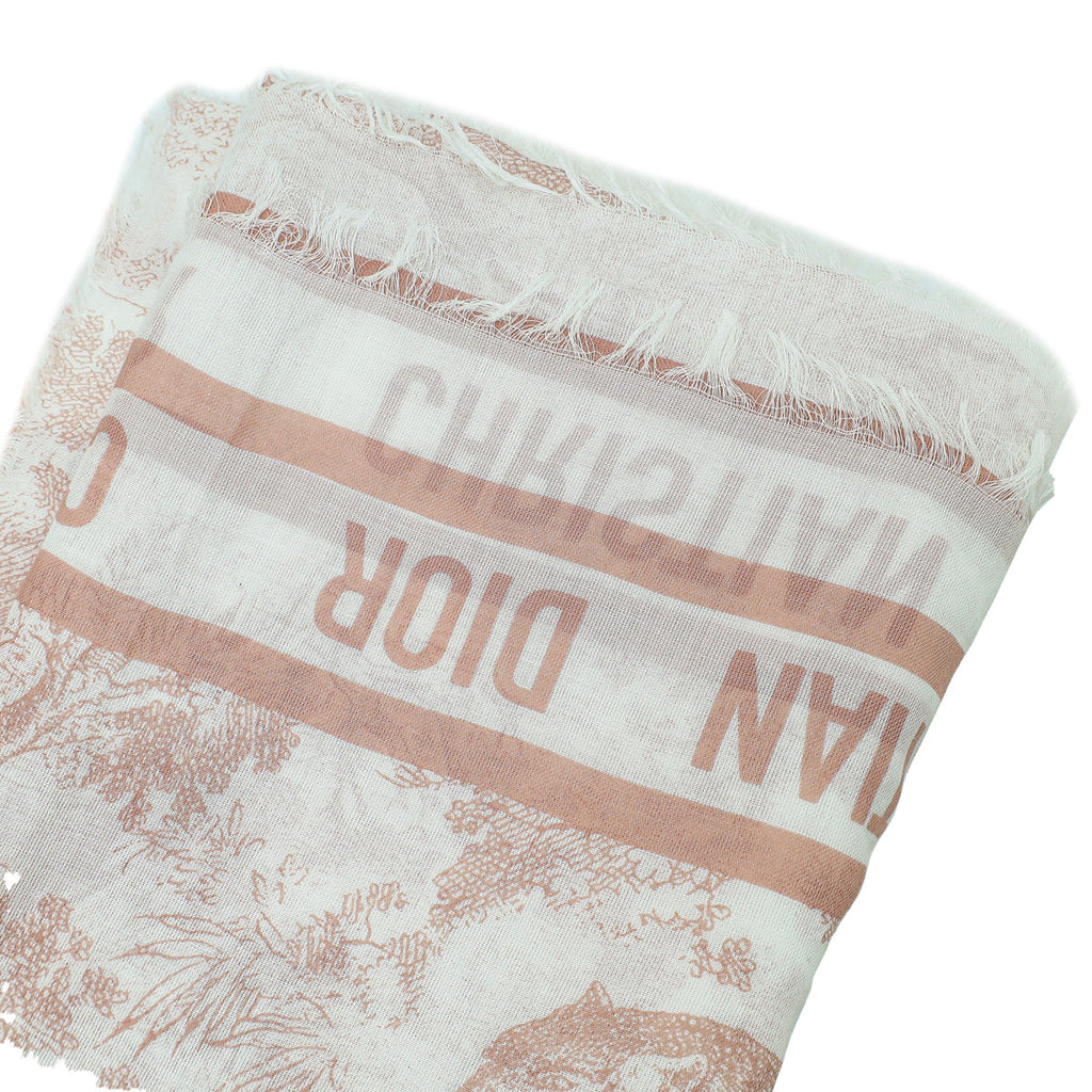 Christian Dior Pink Toile de Jouy Cotton Shawl
