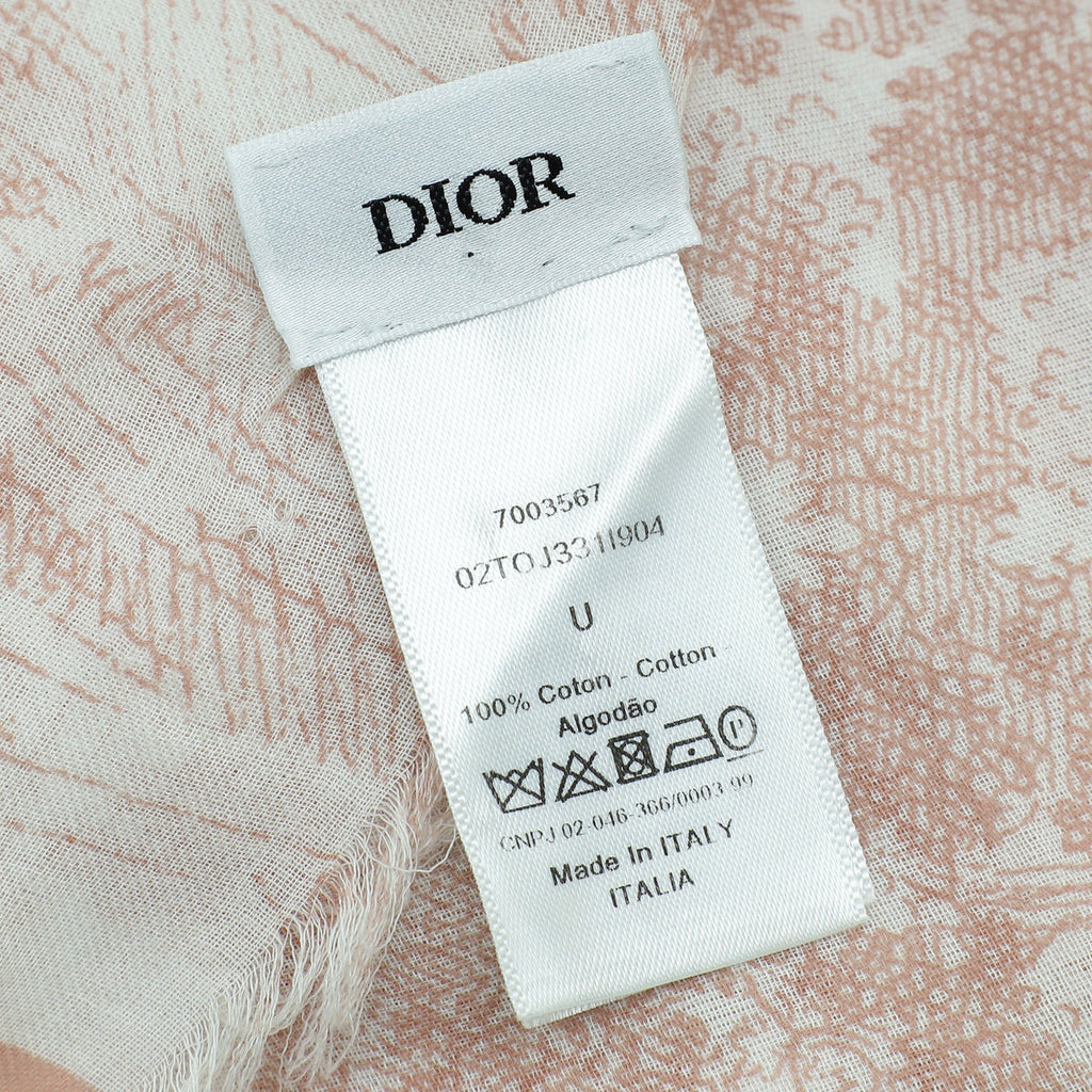 Christian Dior Pink Toile de Jouy Cotton Shawl