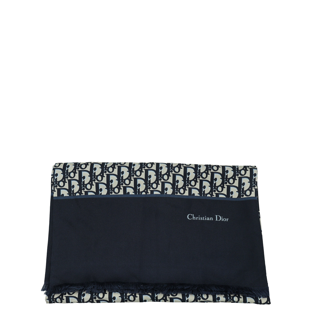 Christian Dior Navy Blue Oblique Stole Scarf