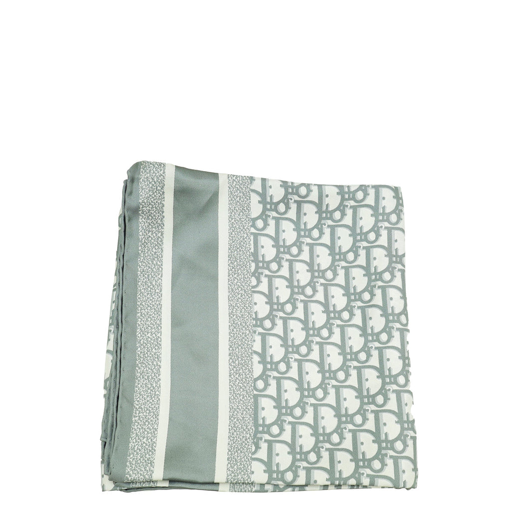 Christian Dior Bicolor Oblique Diortwin Square Silk 90 Scarf