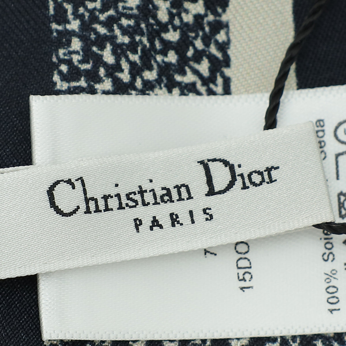 Christian Dior Bicolor Oblique Diortwin Square Silk 90 Scarf