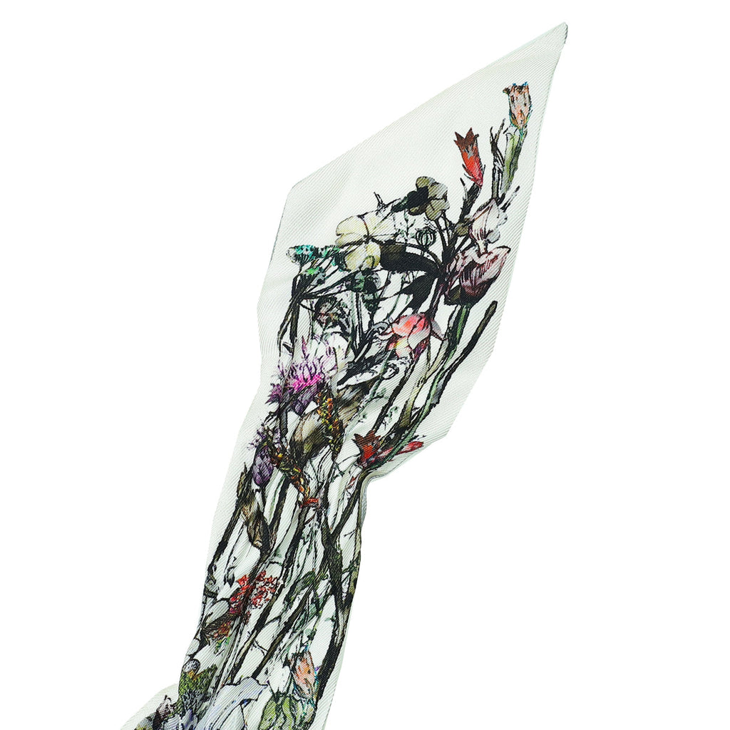Christian Dior White Multicolor Mille Fleurs Mitzah Scarf