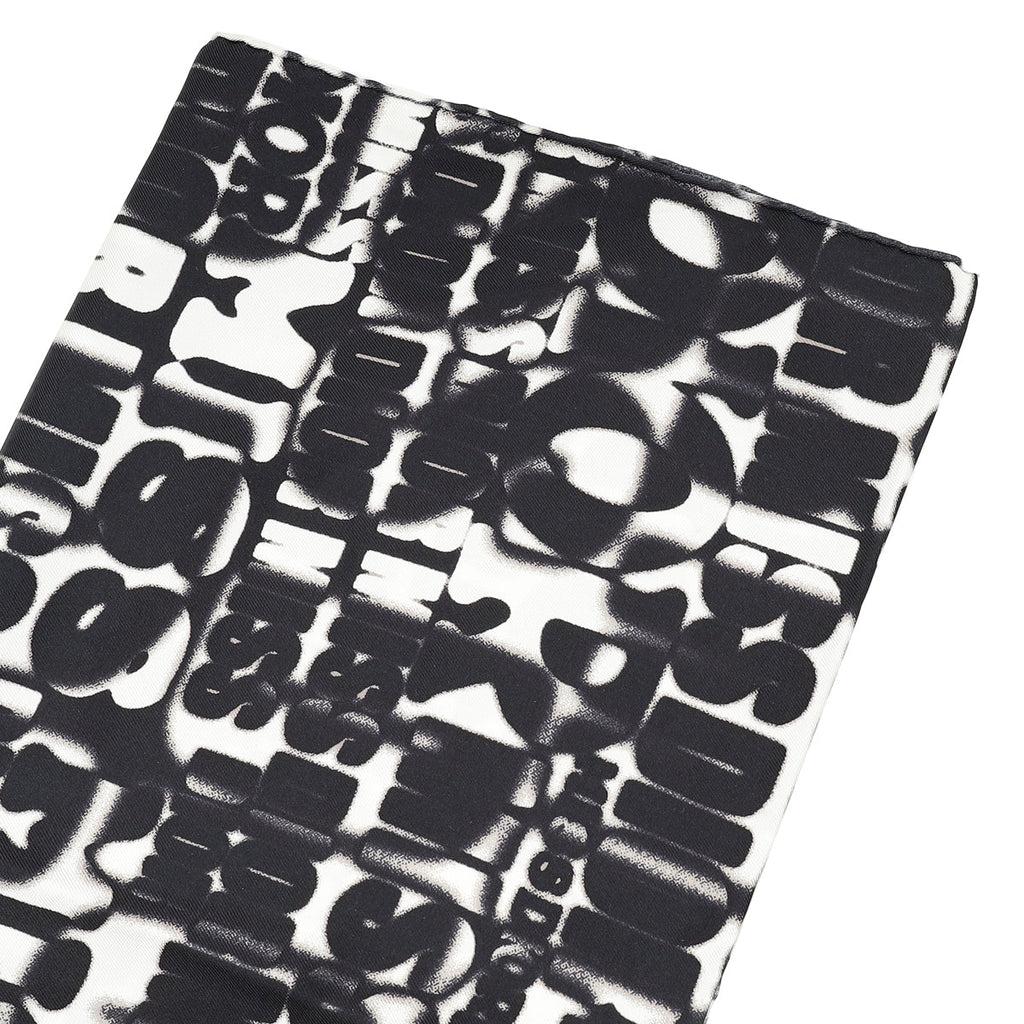 Christian Dior Bicolor Graphite Logo Print Silk Scarf