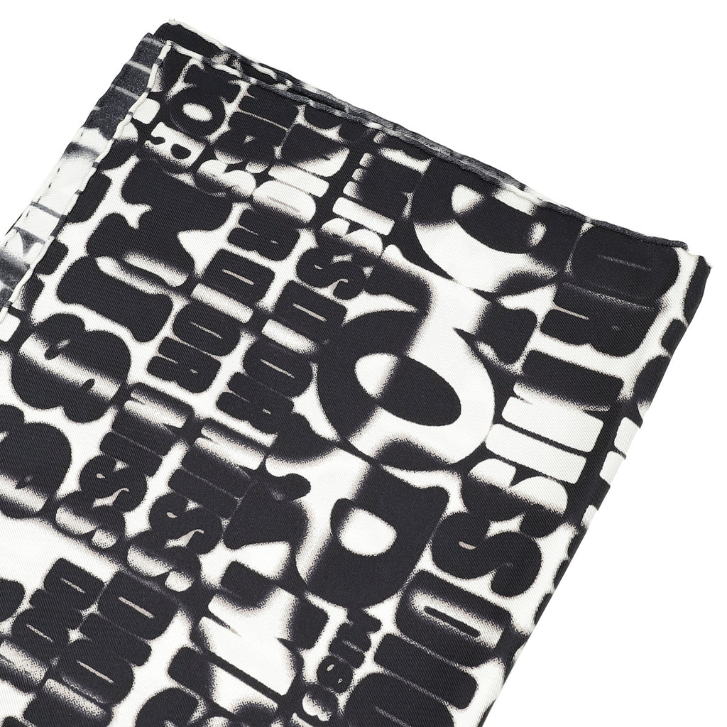 Christian Dior Bicolor Graphite Logo Print Silk Scarf