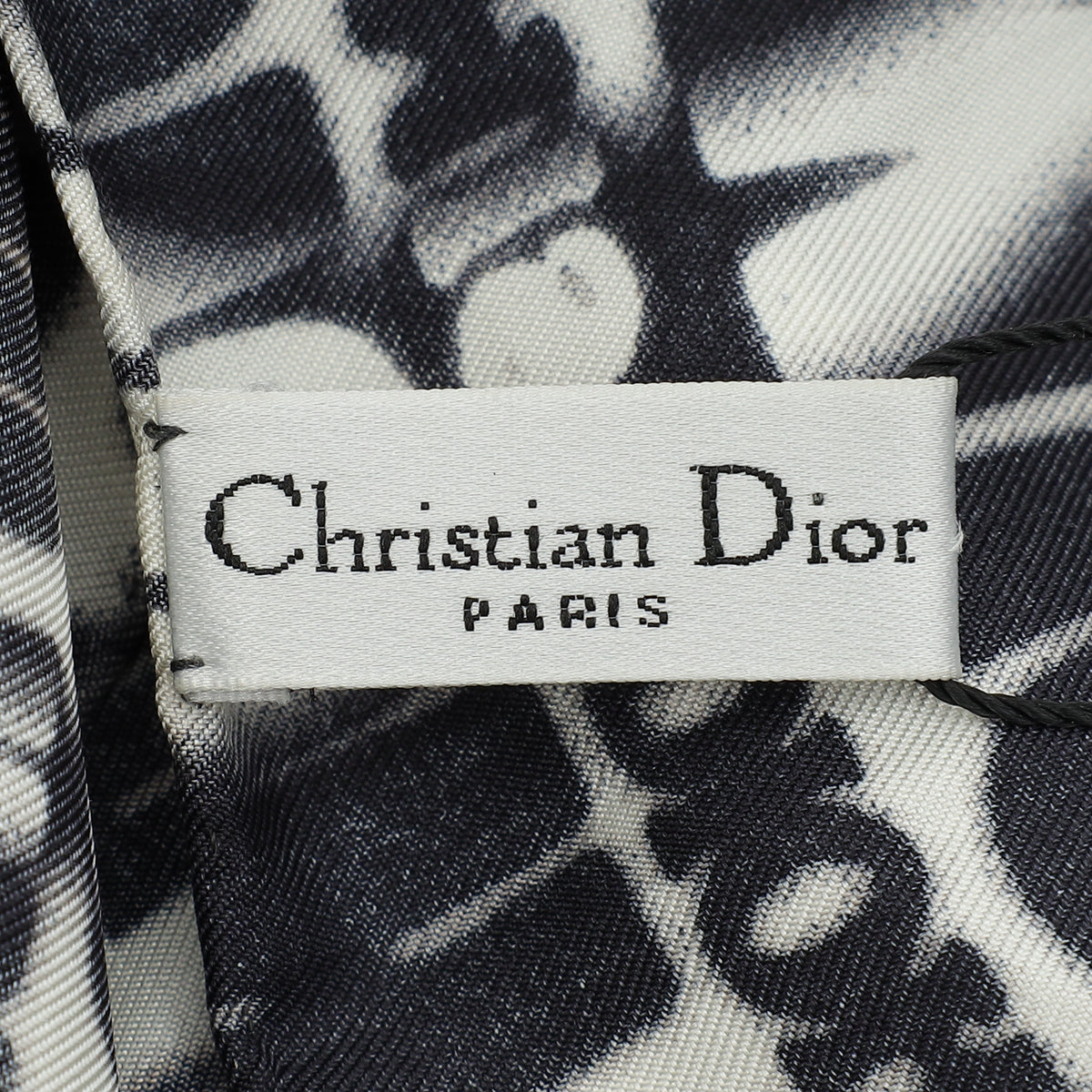 Christian Dior Bicolor Graphite Logo Print Silk Scarf