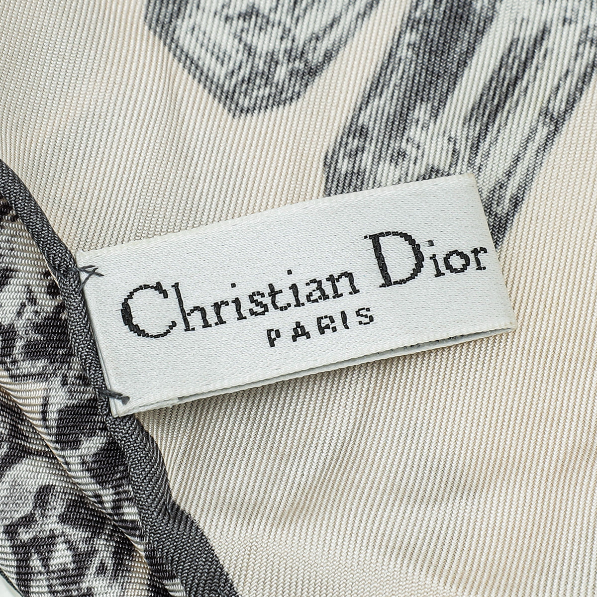 Christian Dior Bicolor Crystal Print Silk Square Scarf