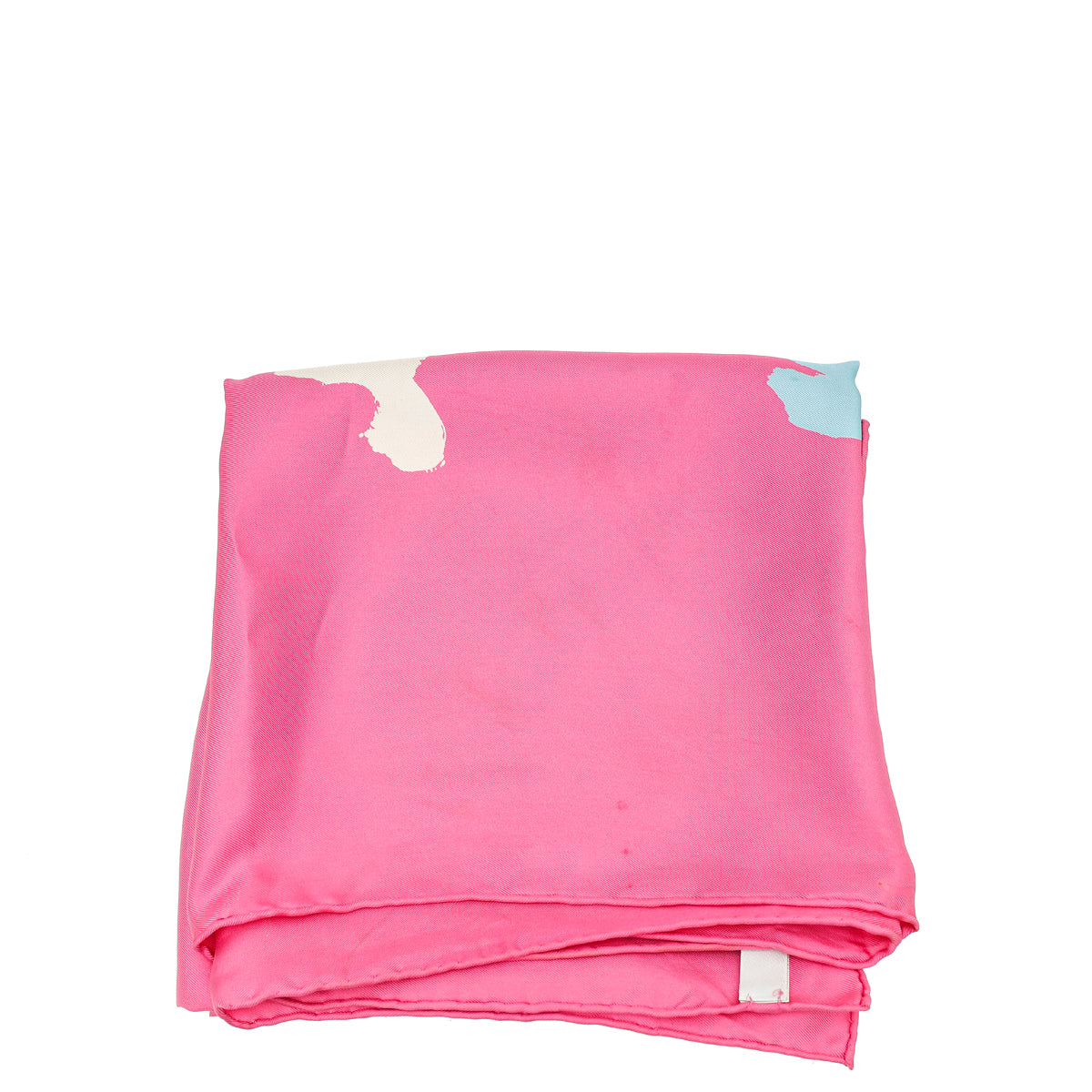 Christian Dior Pink Multicolor Print satin Square Silk Scarf