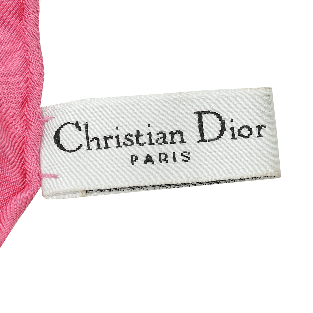 Christian Dior Pink Multicolor Print satin Square Silk Scarf