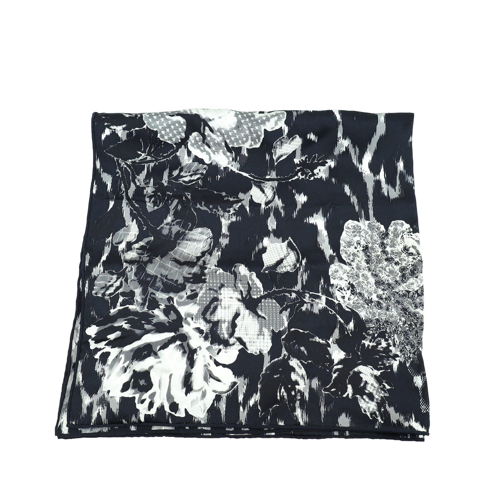 Christian Dior Tricolo Floral Print Silk Square Scarf