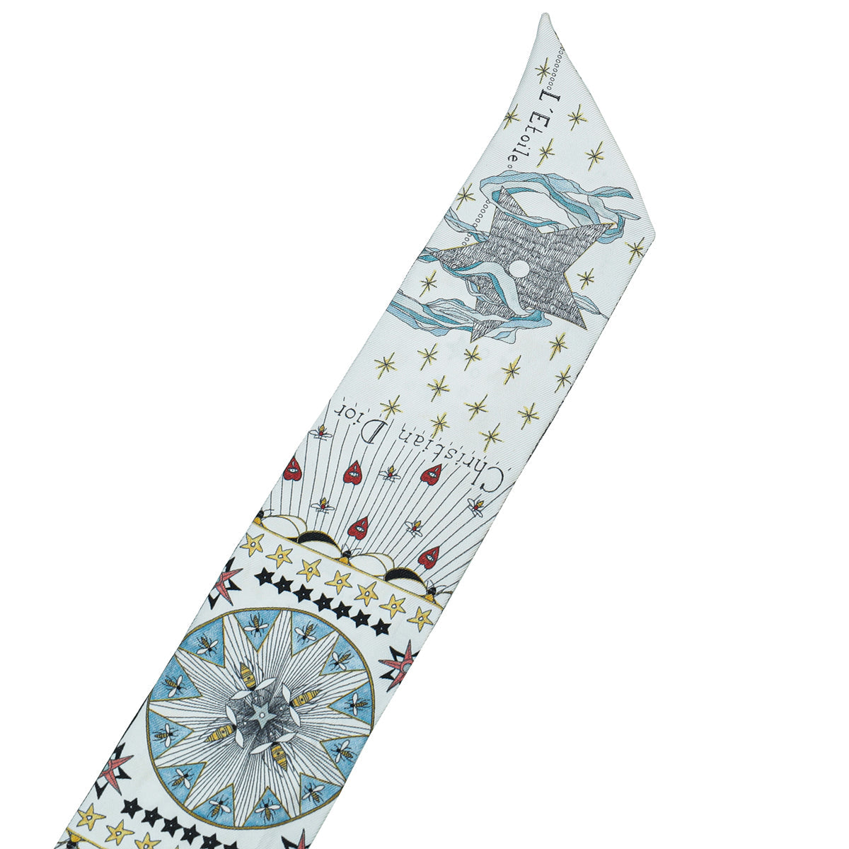 Christian Dior White Multicolor L'Étoile Tarot Mitzah Scarf