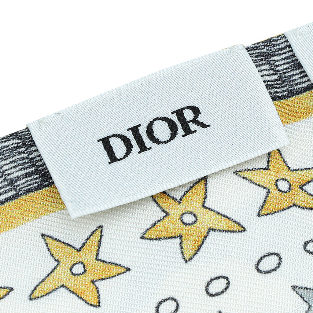 Christian Dior White Multicolor L'Étoile Tarot Mitzah Scarf