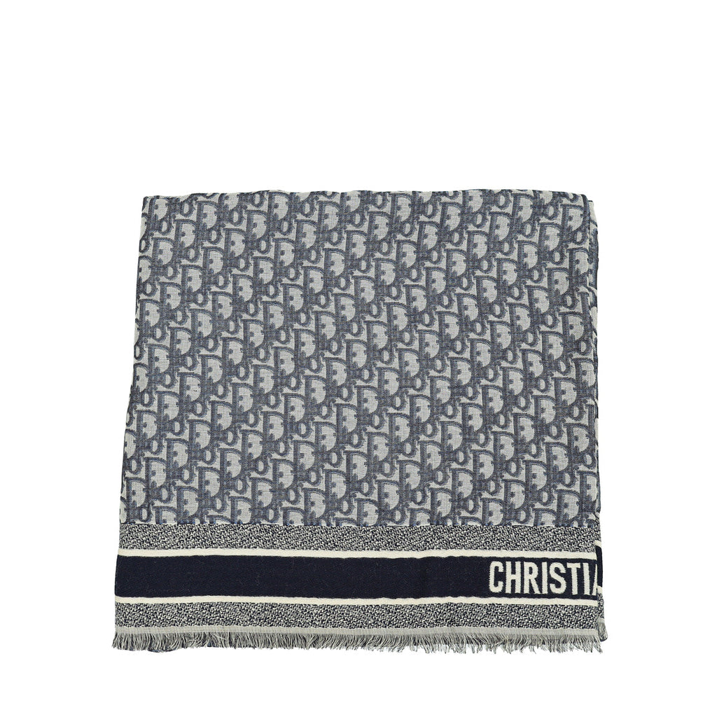 Christian Dior Blue D-Oblique Shawl