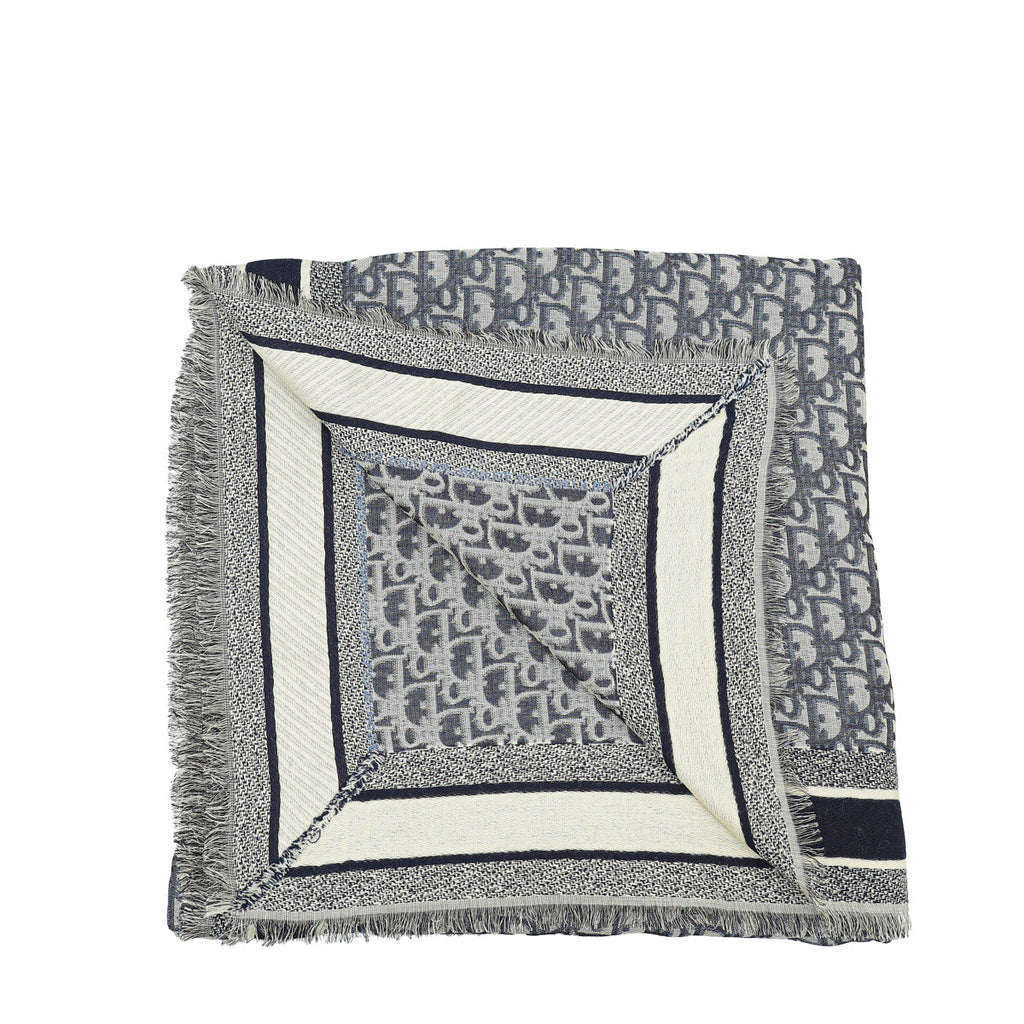 Christian Dior Blue D-Oblique Shawl