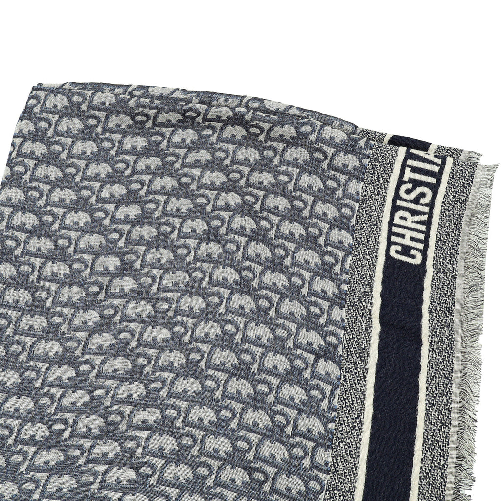 Christian Dior Blue D-Oblique Shawl