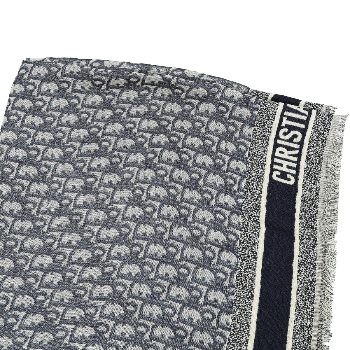 Christian Dior Blue D-Oblique Shawl