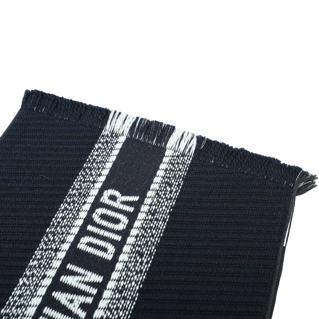 Christian Dior Bicolor Oblique University Reversible Wool Silk Scarf