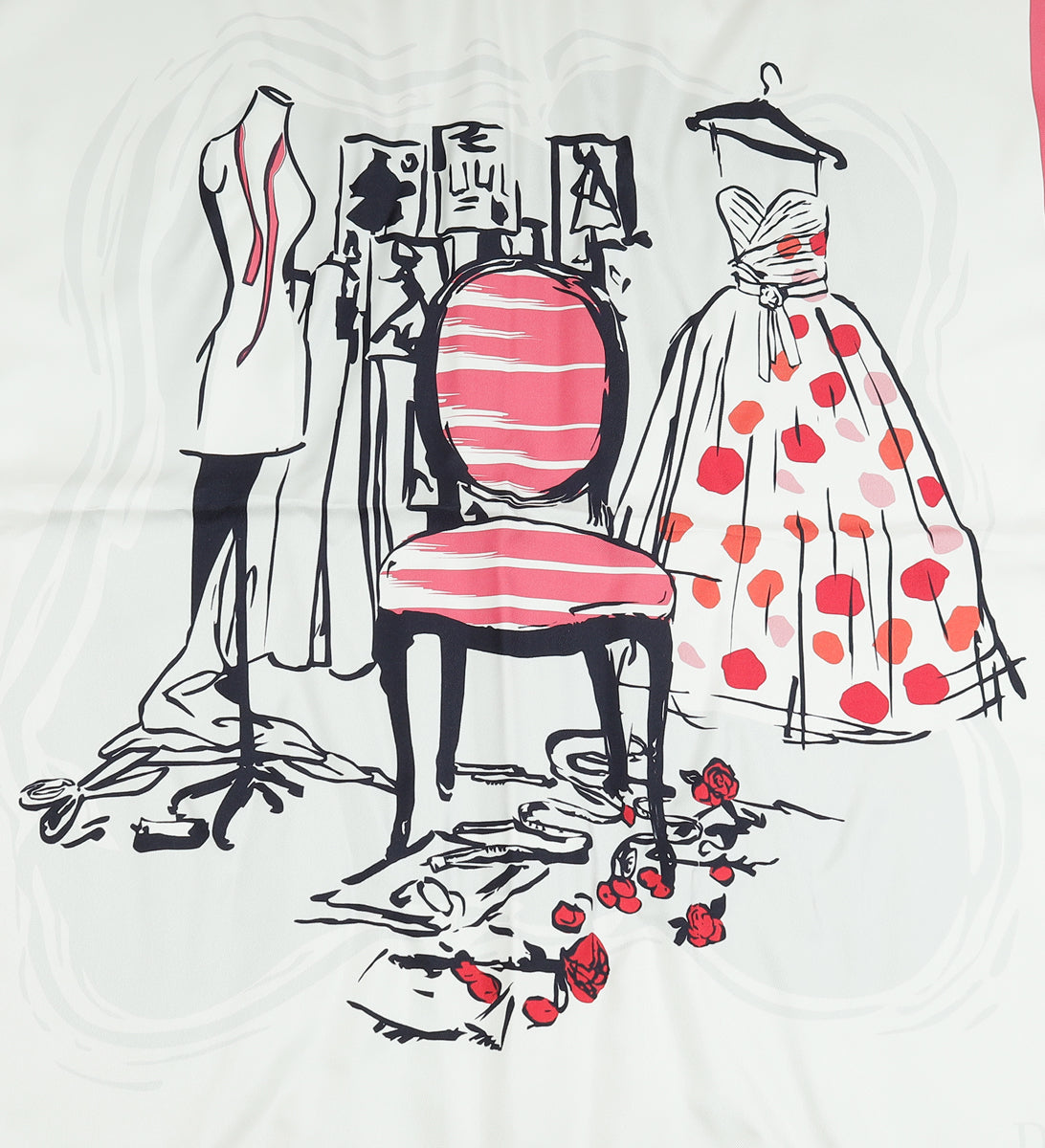 Christian Dior Multicolor Print Silk Scarf 50