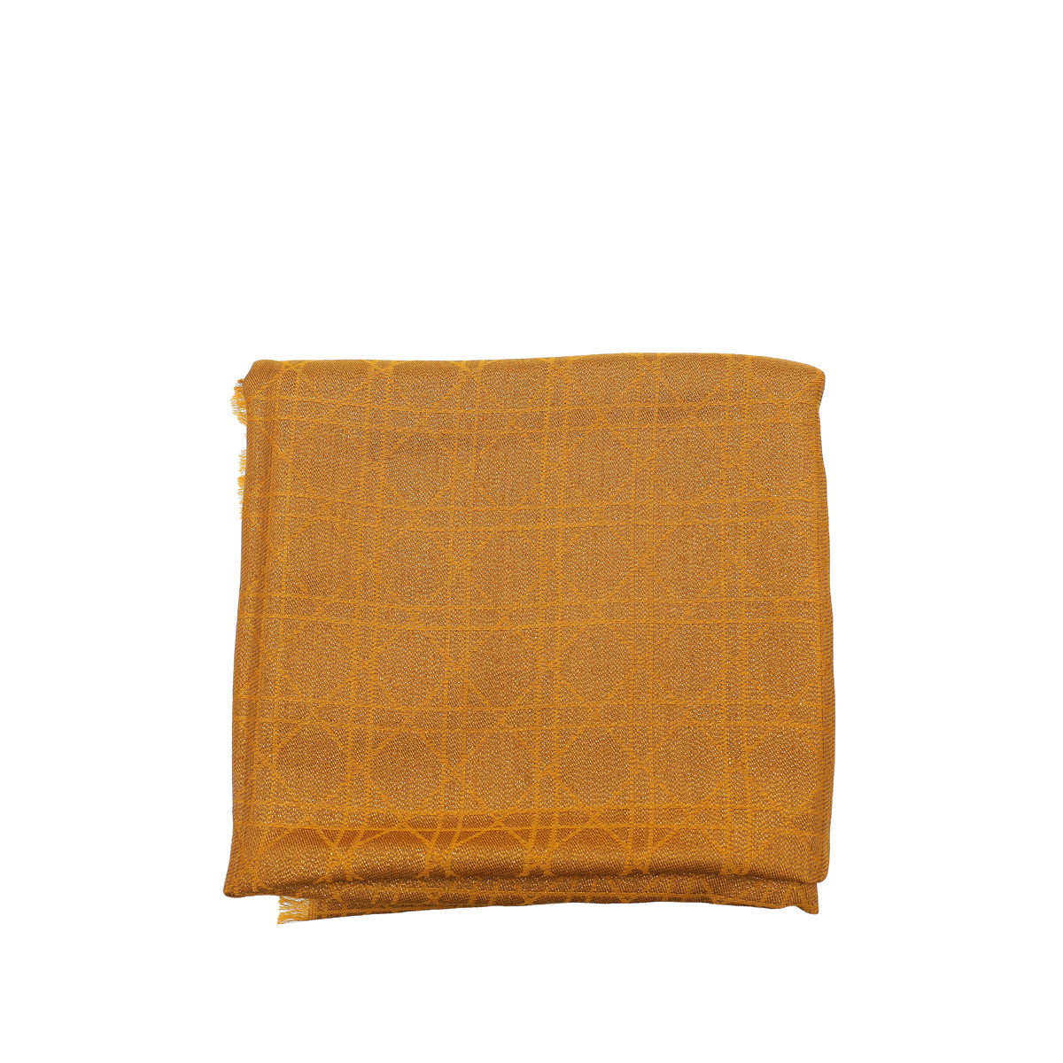 Christian Dior Metallic Brown D-Cannage Silk and Wool Stole