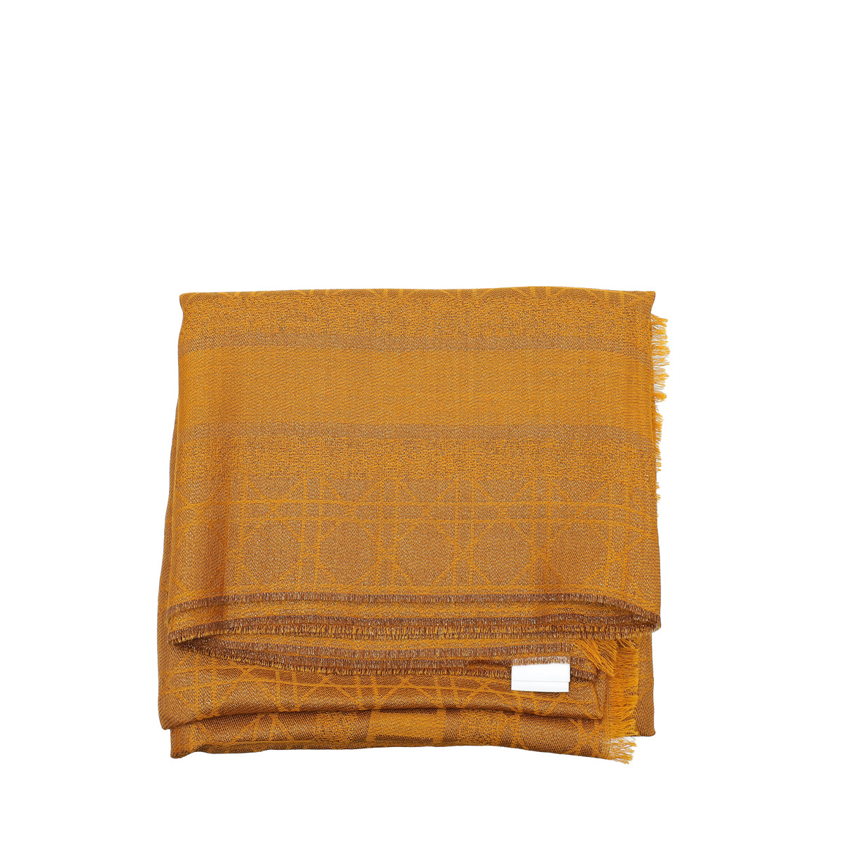 Christian Dior Metallic Brown D-Cannage Silk and Wool Stole