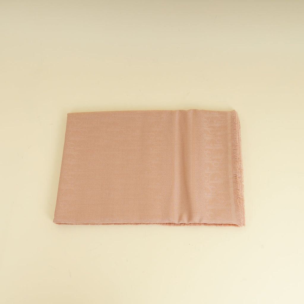 Christian Dior Rose De Vents Oblique Silk and Cashmere Shawl
