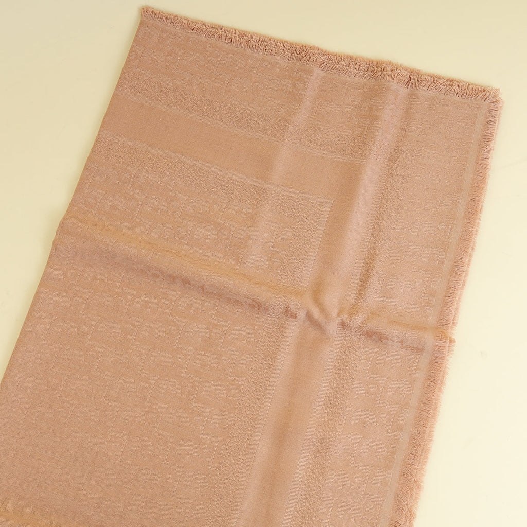 Christian Dior Rose De Vents Oblique Silk and Cashmere Shawl
