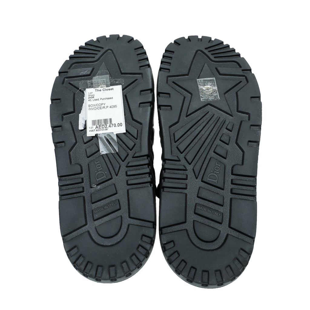Christian Dior Black Cannage D twist Slide Sandals 40