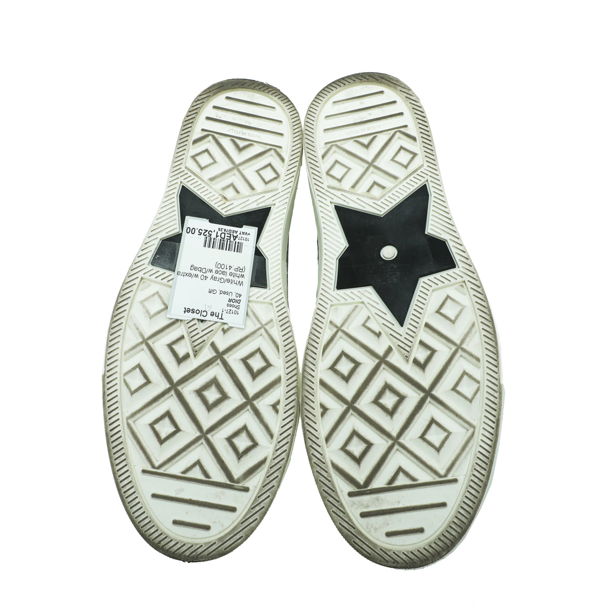 Christian Dior Bicolor Cotton Cannage Walk'n'dior Sneaker 40