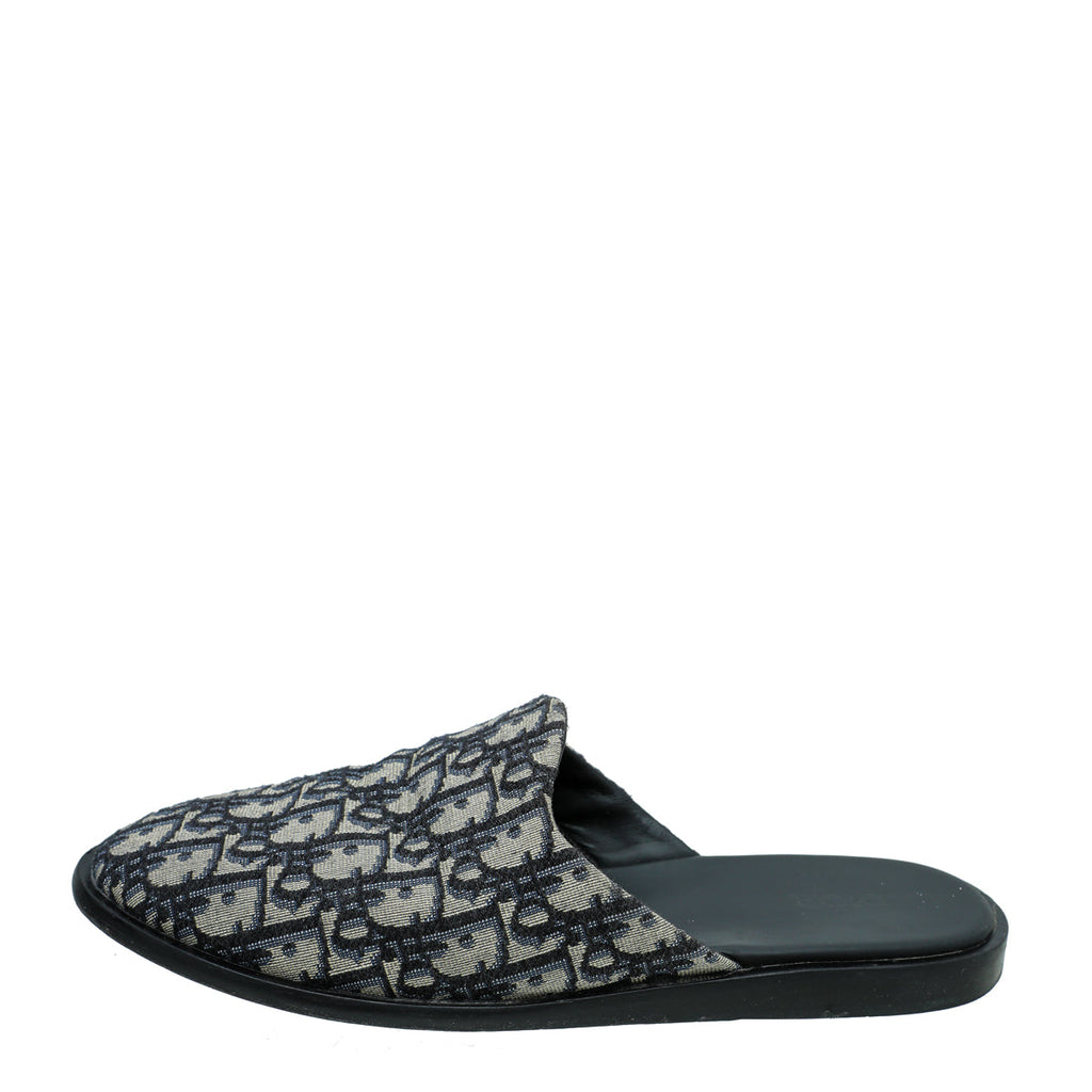 Christian Dior Navy Blue Oblique Indior Mules 40