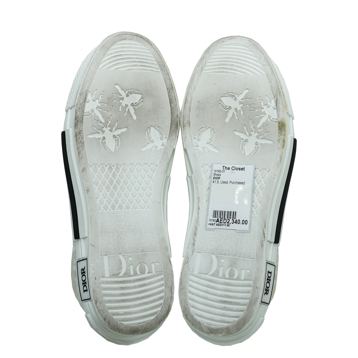 Christian Dior White Oblique B23 Low Top Sneaker 41.5