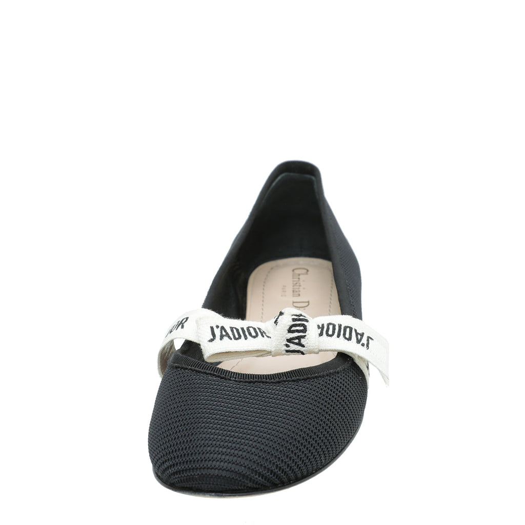 Christian Dior Black Technical J'Adior Ballet Flats 38