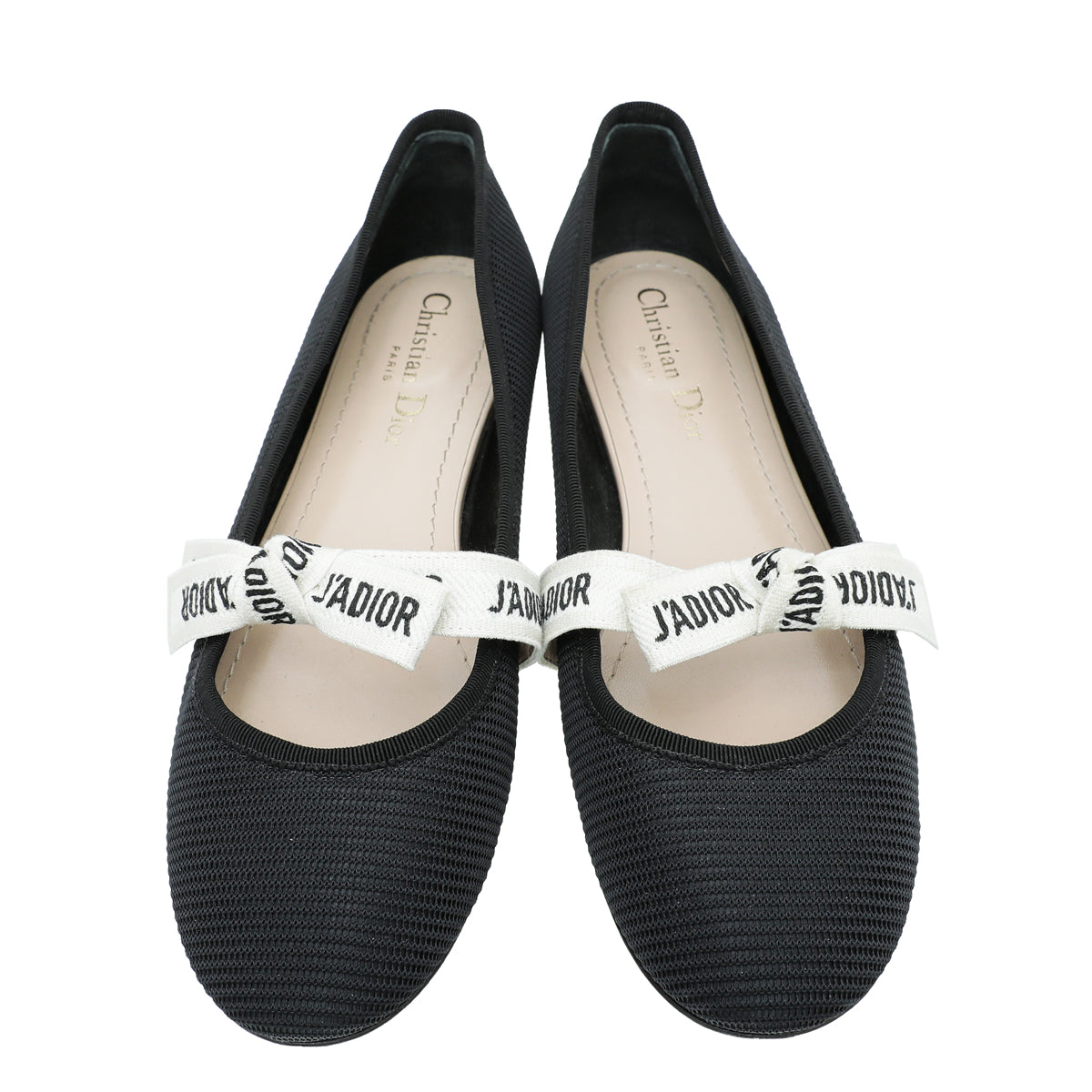 Christian Dior Black Technical J'Adior Ballet Flats 38