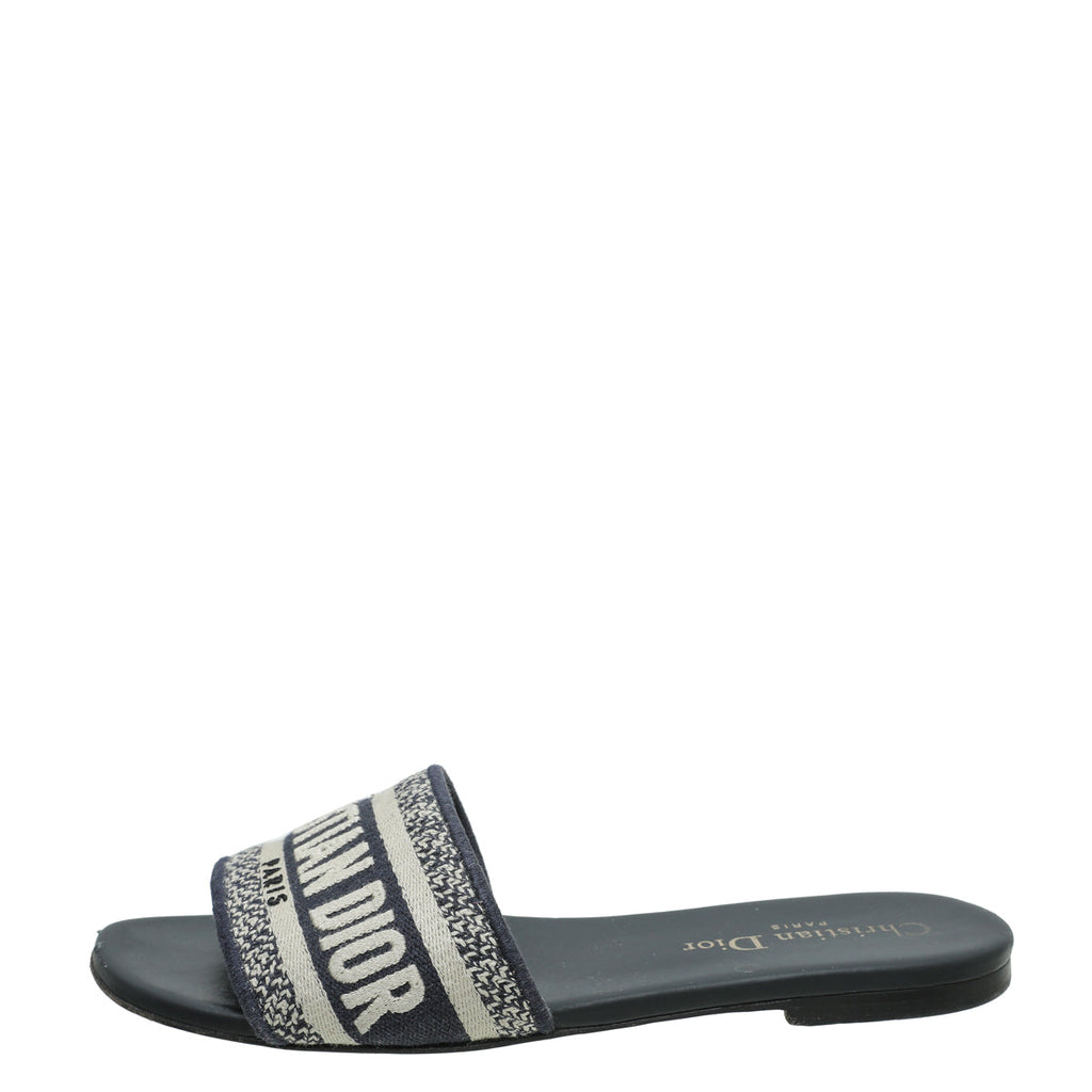 Christian Dior Navy Blue Dway Technical Fabric Sandal 36