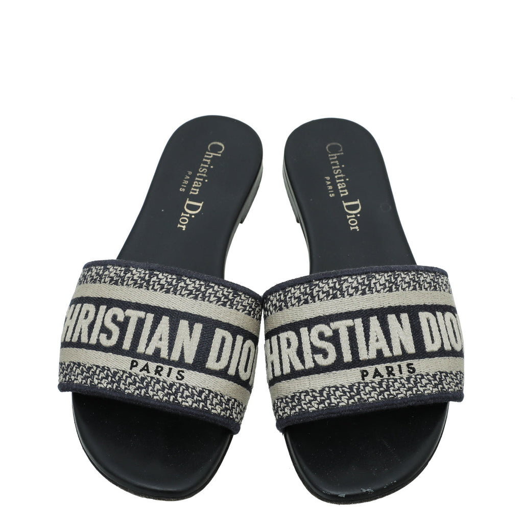 Christian Dior Navy Blue Dway Technical Fabric Sandal 36