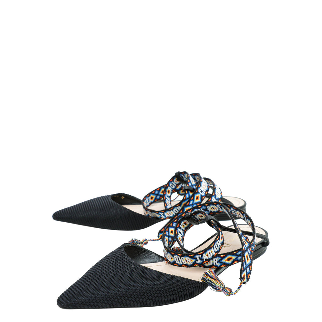 Christian Dior Black Technical Fabric J'adior IT Flat 38