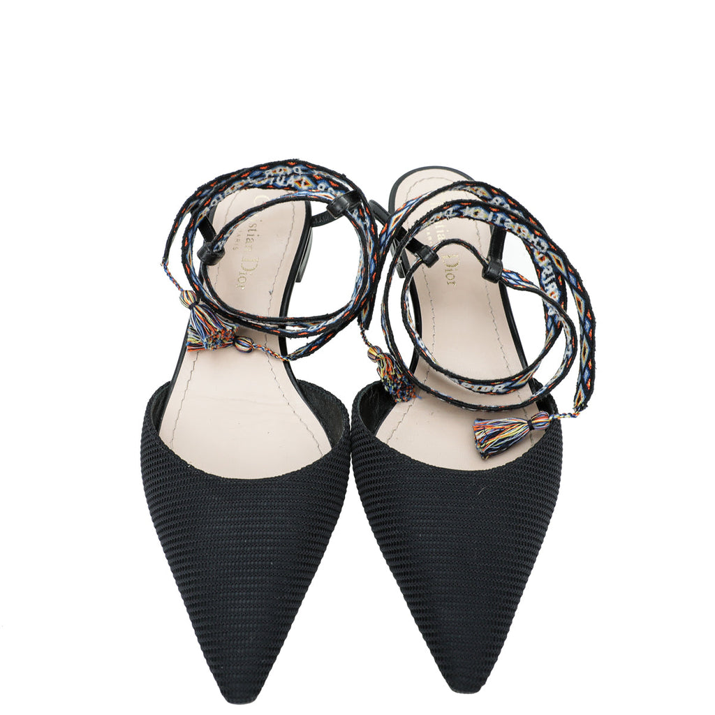 Christian Dior Black Technical Fabric J'adior IT Flat 38