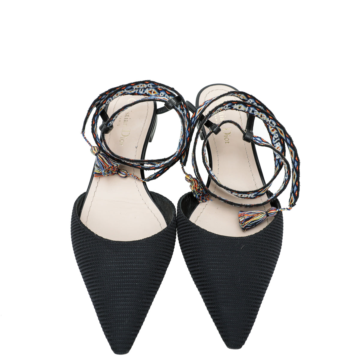 Christian Dior Black Technical Fabric J'adior IT Flat 38