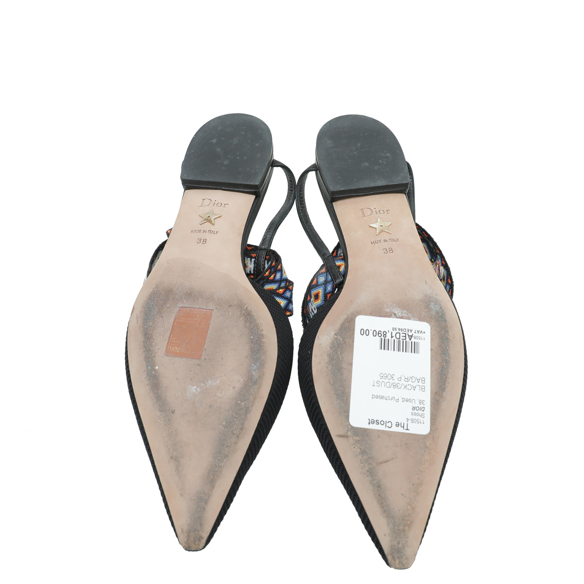 Christian Dior Black Technical Fabric J'adior IT Flat 38