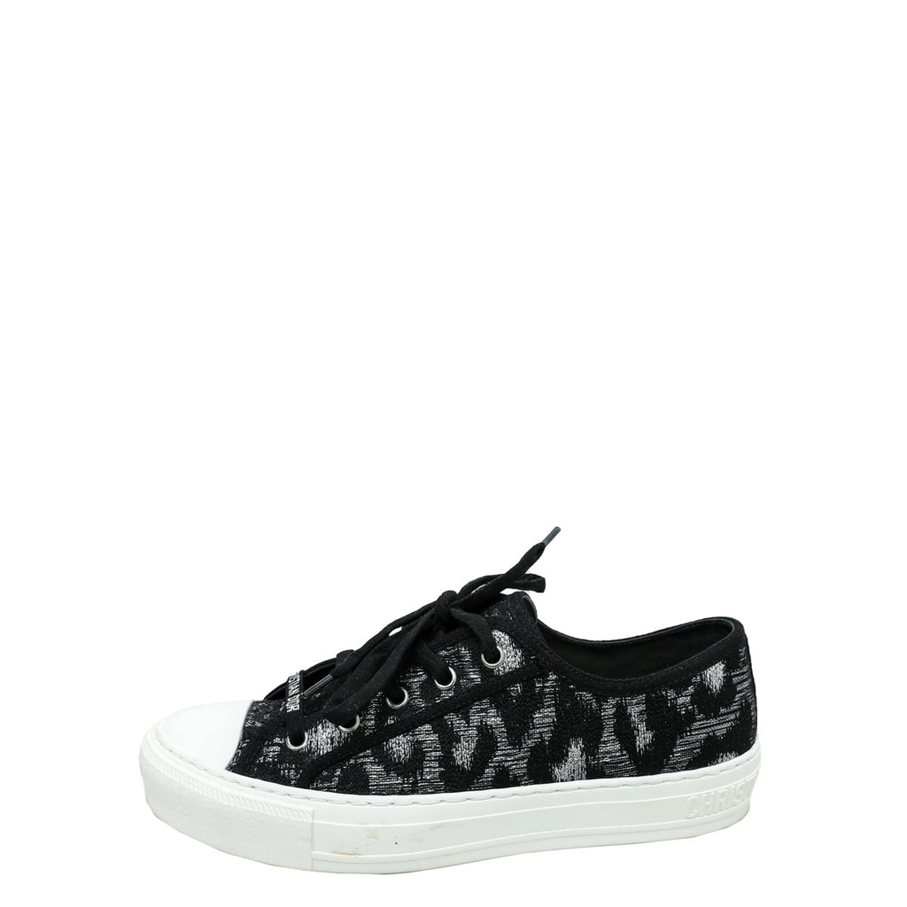 Christian Dior Black Walk'n'Dior Leopard Lace Sneaker 38.5