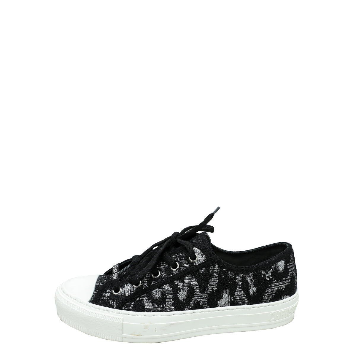 Christian Dior Black Walk'n'Dior Leopard Lace Sneaker 38.5