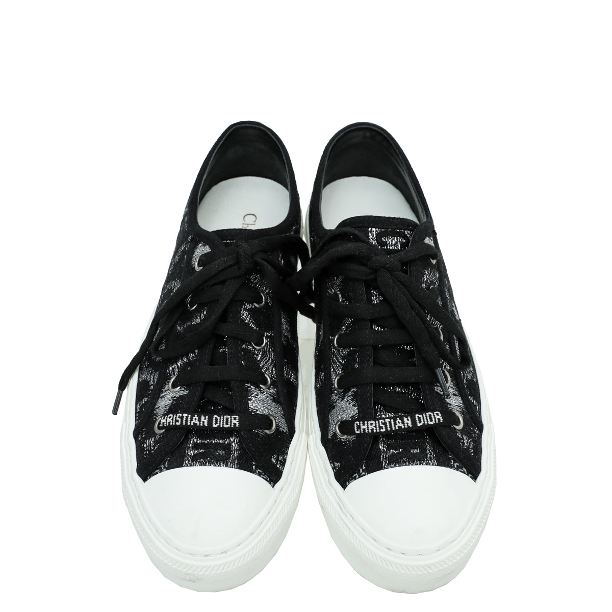 Christian Dior Black Walk'n'Dior Leopard Lace Sneaker 38.5