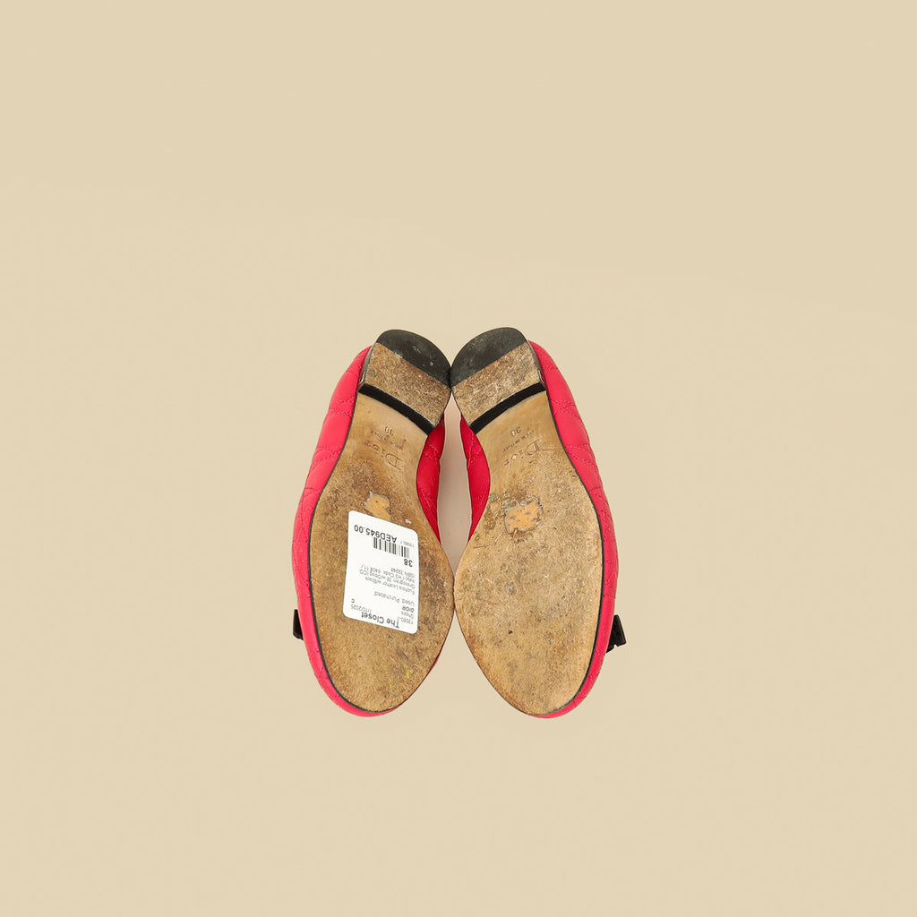 Christian Dior Bicolor Cannage Bow Ballet Flats 38