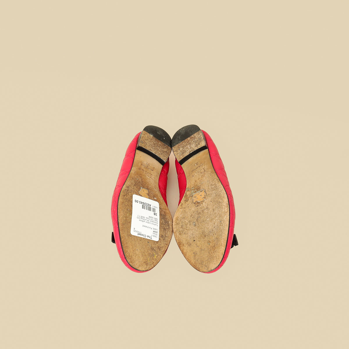Christian Dior Bicolor Cannage Bow Ballet Flats 38