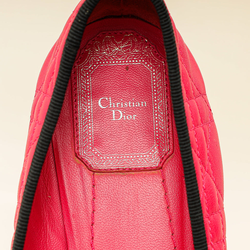 Christian Dior Bicolor Cannage Bow Ballet Flats 38