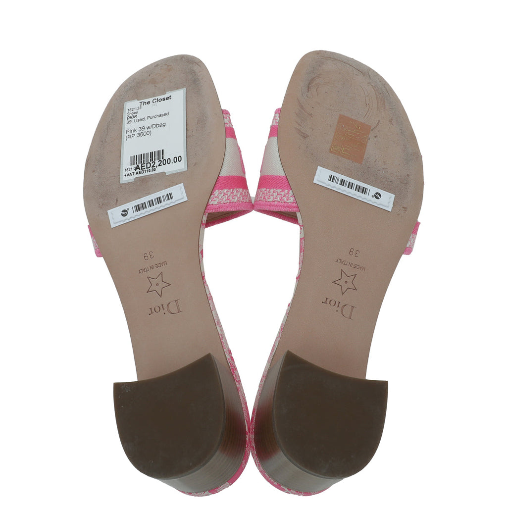 Christian Dior Pink Dway Heeled Mules 39