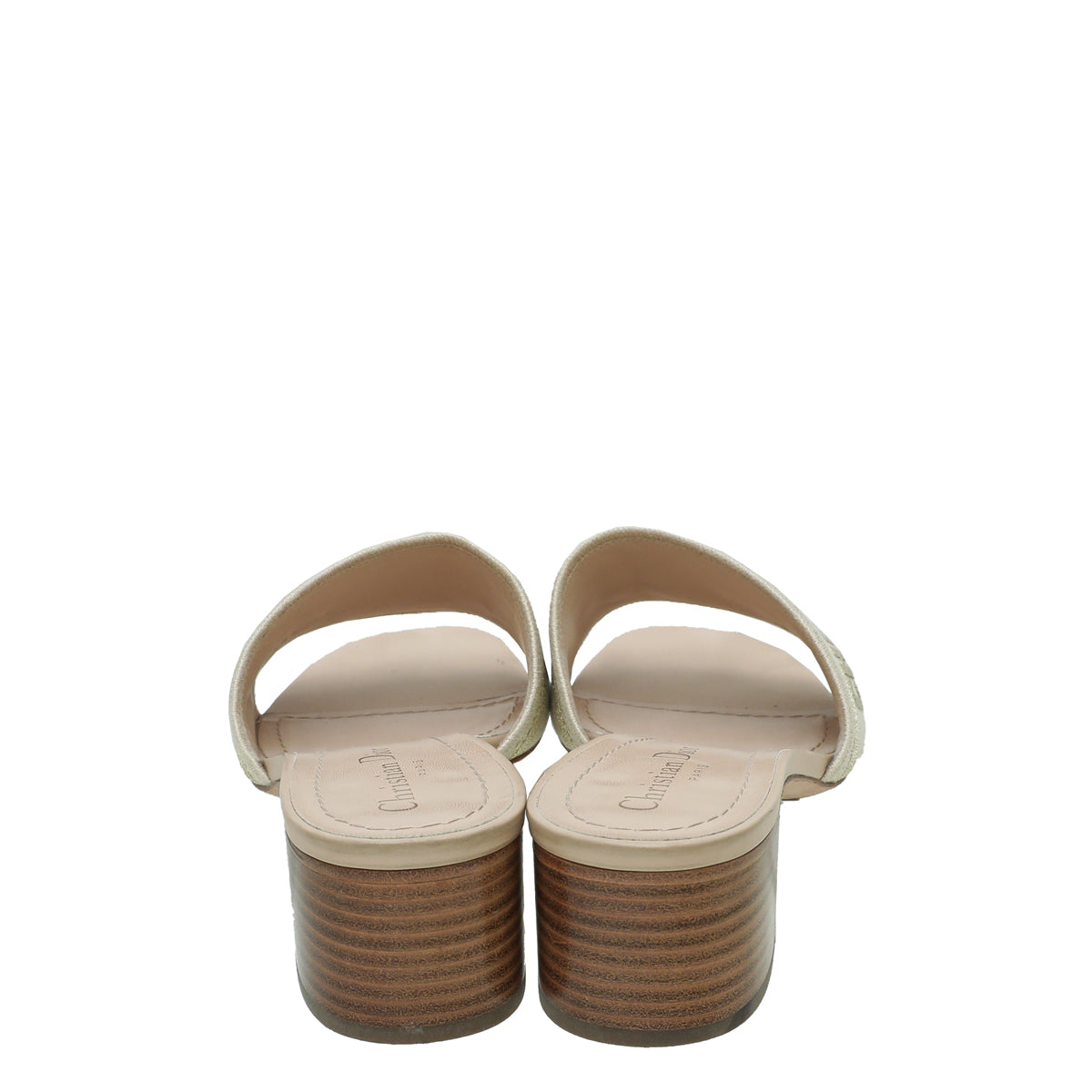 Christian Dior Bicolor Dway Cotton Embroidered Mules 39