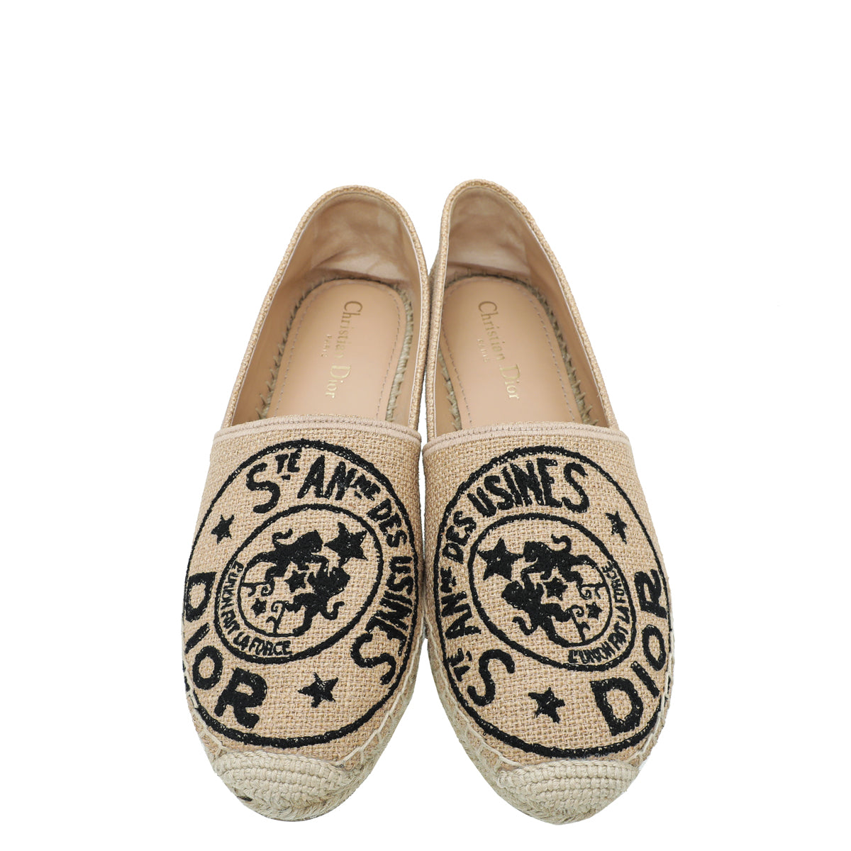 Christian Dior Bicolor Granville Jute Espadrilles 39